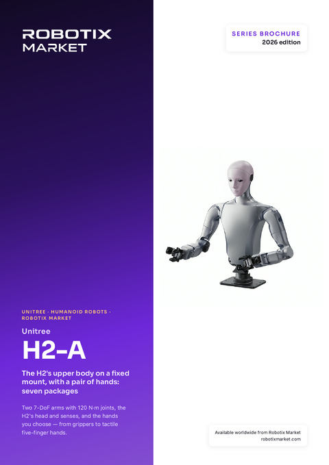 Humanoide de tronco Unitree H2-A Standard E com mãos Dex5-1P Tactile – Brochura do produto