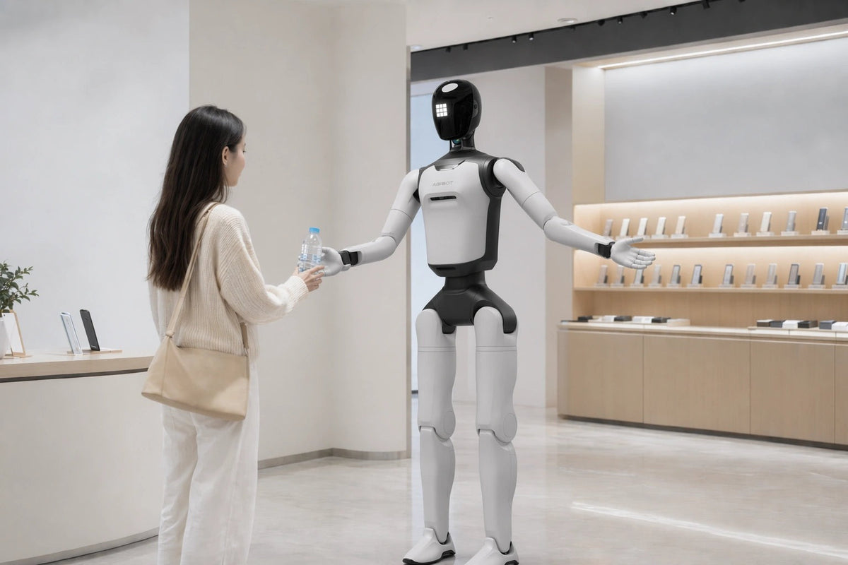 AGIBOT A3 Ultra assisting a shopper